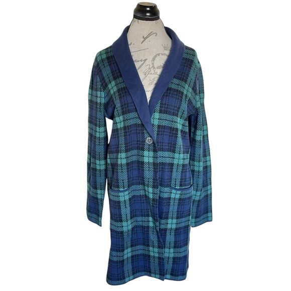 Lands' End Women Cardigan Sweater Sz Medium Grunge Preppy Geek Y2k Minimalist - Picture 3 of 14